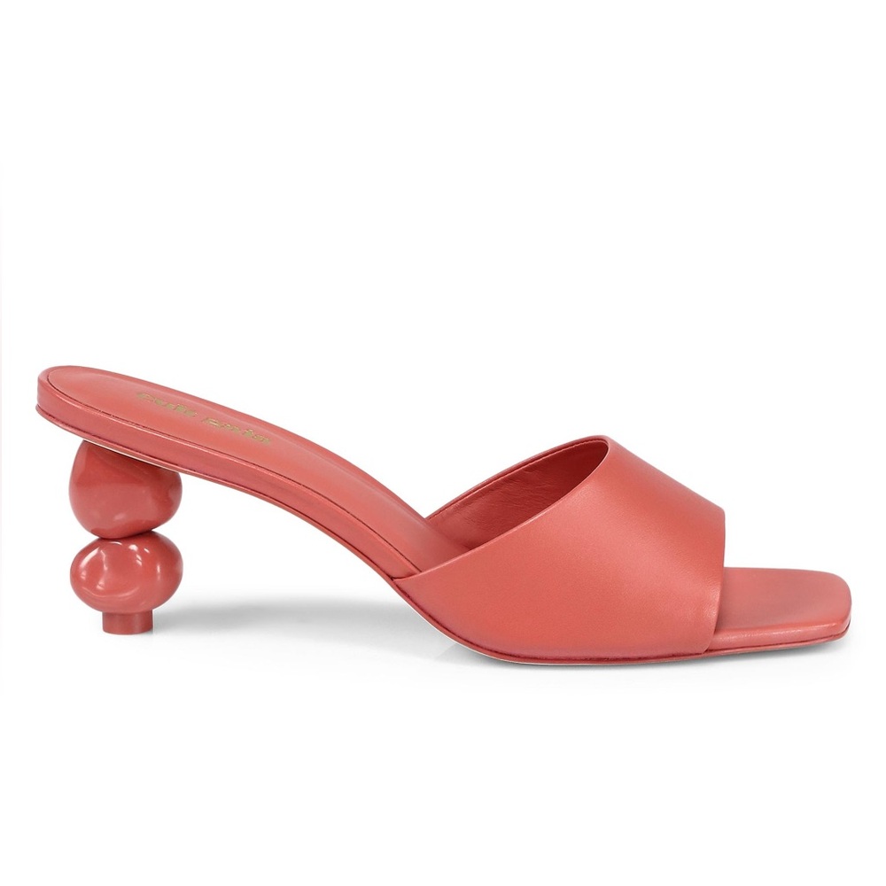 Cult Gaia 38.5 Gigi terra cotta sculpted-heel slide mules